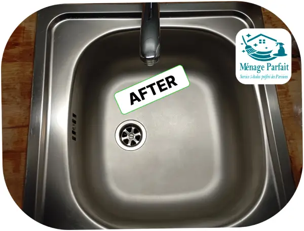 Après nettoyage évier - Ménage Parfait